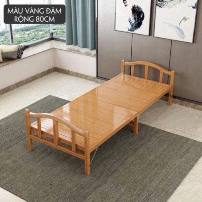 Giường Văn Phòng gấp xếp đa năng, giường tre gấp gọn 60cm, chất liệu tre tự nhiên, chắc chắn, bền đẹp .
