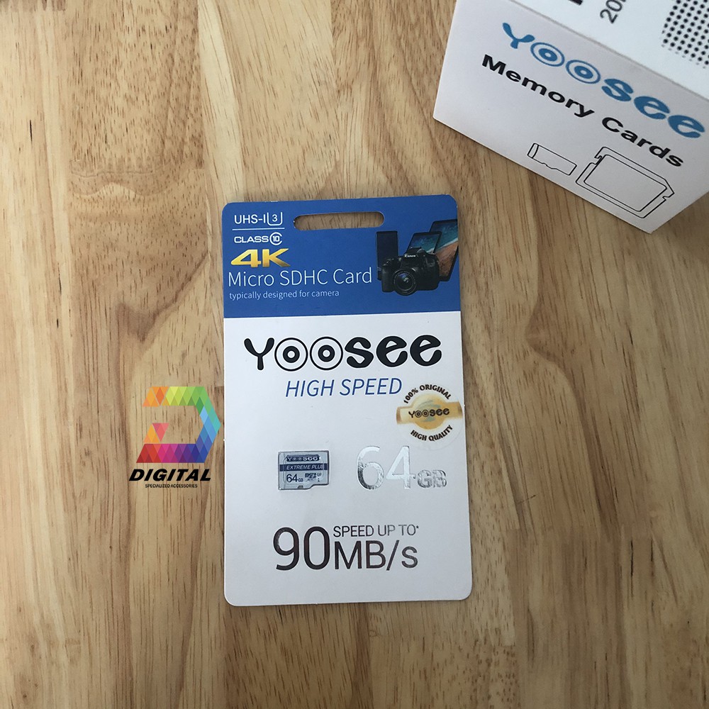 Thẻ Nhớ Microsdxc YOOSEE Extreme Plus 64GB UHS-I U3 4K R90MB/S W40MB/S Chính Hãng