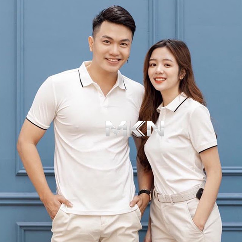 Áo phông nam nữ Polo cộc tay có cổ, phối viền, chất mềm mịn, co giãn, thấm hút tốt