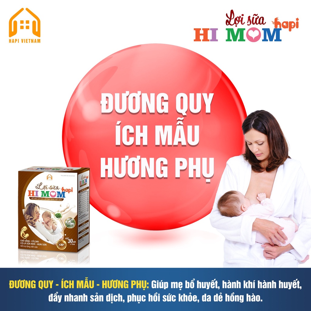 Lợi sữa Hi Mom - Sữa nhiều hơn, thơm hơn, đặc hơn, mát hơn, thông tắc tia sữa