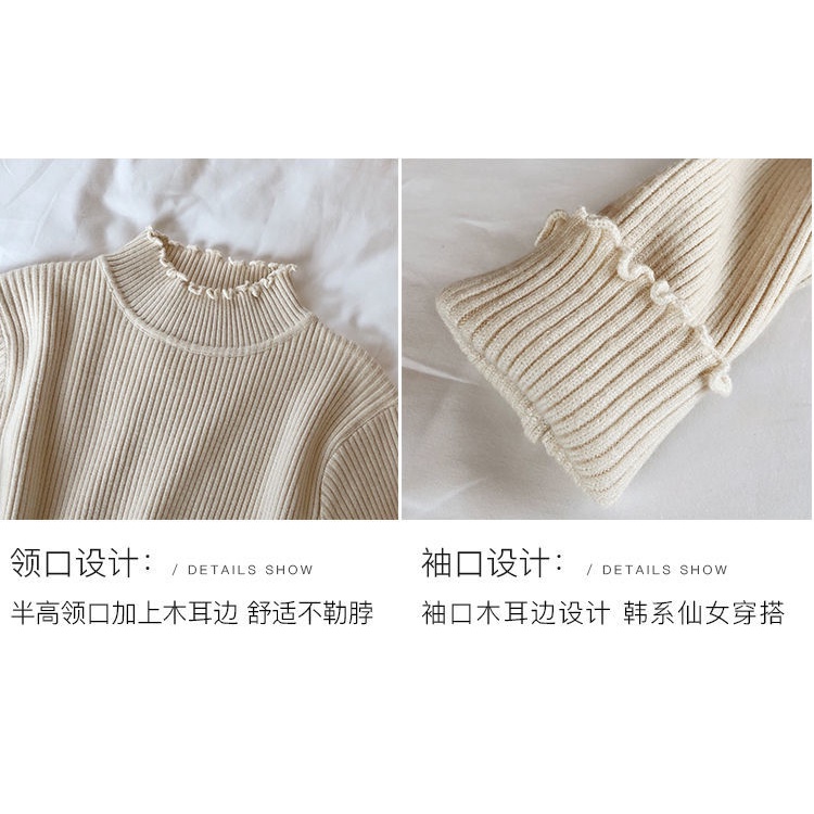 Áo Sweater Dáng Ôm Cổ Cao Màu Trơn Thời Trang Thu Đông Cho Nữ 2021 | BigBuy360 - bigbuy360.vn