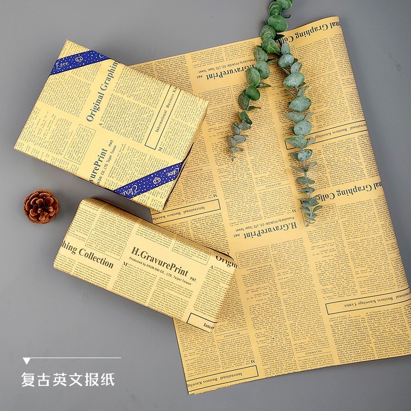 Giấy báo nâu chữ gói hoa