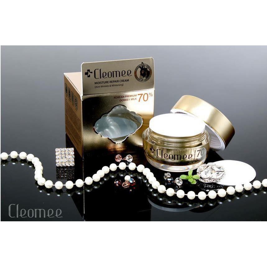 Kem Cleomee Moisture Repair Cream Dưỡng trắng sữa lừa