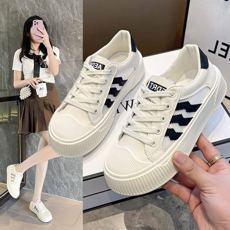 Giày Thể Thao Mũi Vỏ Sò Phong Cách Harajuku Hàn Quốc 2022 Cho Nữ