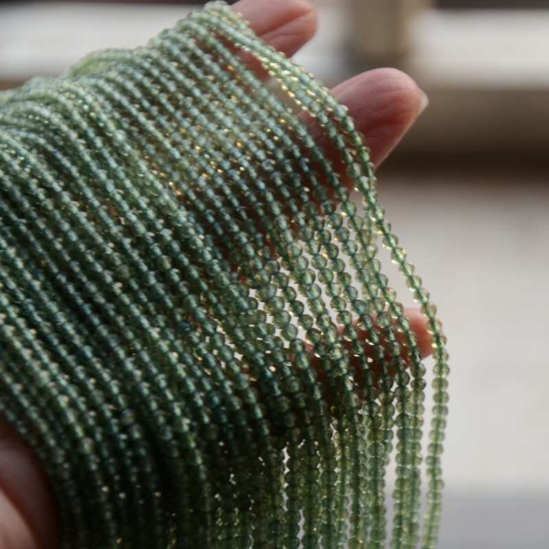 Vòng tràng hạt tự nhiên màu xanh lá cây kích thước 2.5mm dùng làm trang sức DIY