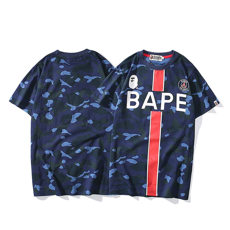 BAPE Áo Thun Tay Ngắn In Chữ Bathing Ape X Psg Paris Saint Thời Trang Mùa Hè 2020 Cho Nam