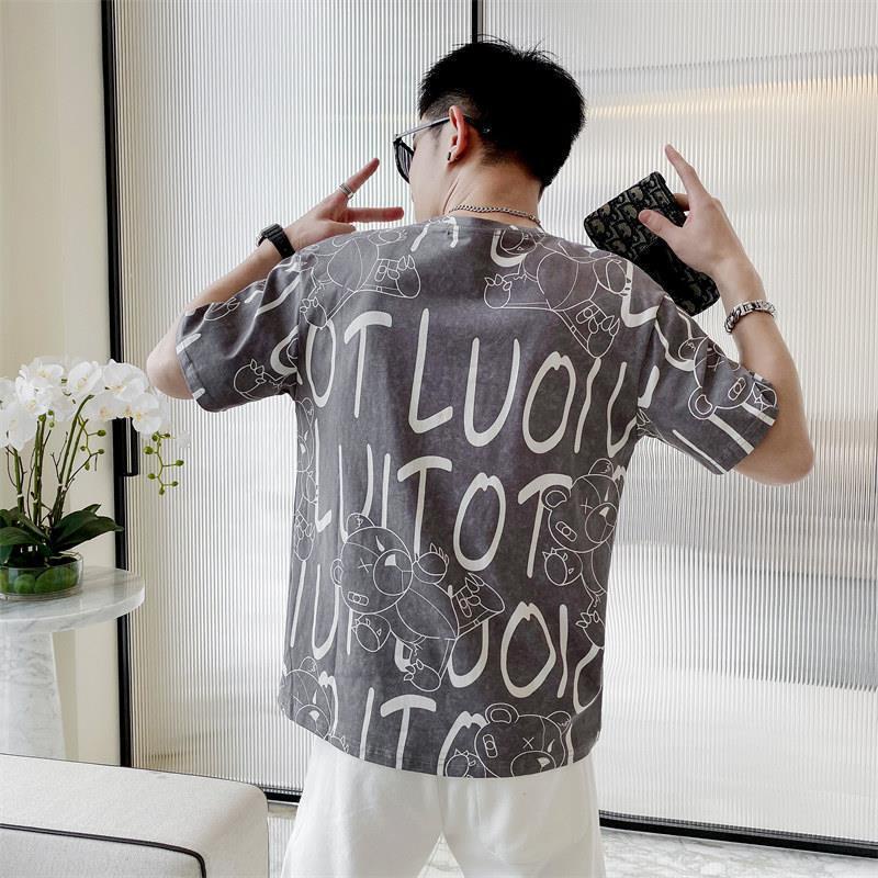 Áo Thun Ngắn Tay Vải Lụa Mát Thiết Kế Đơn Giản Cho Nam