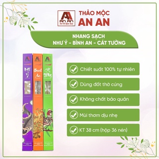 Nhang sạch an an , nhang sạch cao cấp , hộp tiện lợi 36 nén kích thước dài 38cm, mang tài lộc đến mọi nhà. ave62