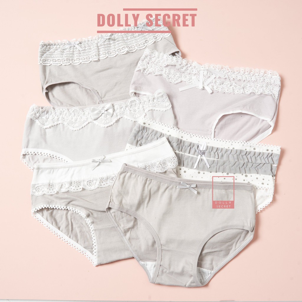 Hộp 6 quần lót nữ có nơ ren cực gợi cảm cao cấp tính năng nâng mông ERA DOLLY SECRET QL031