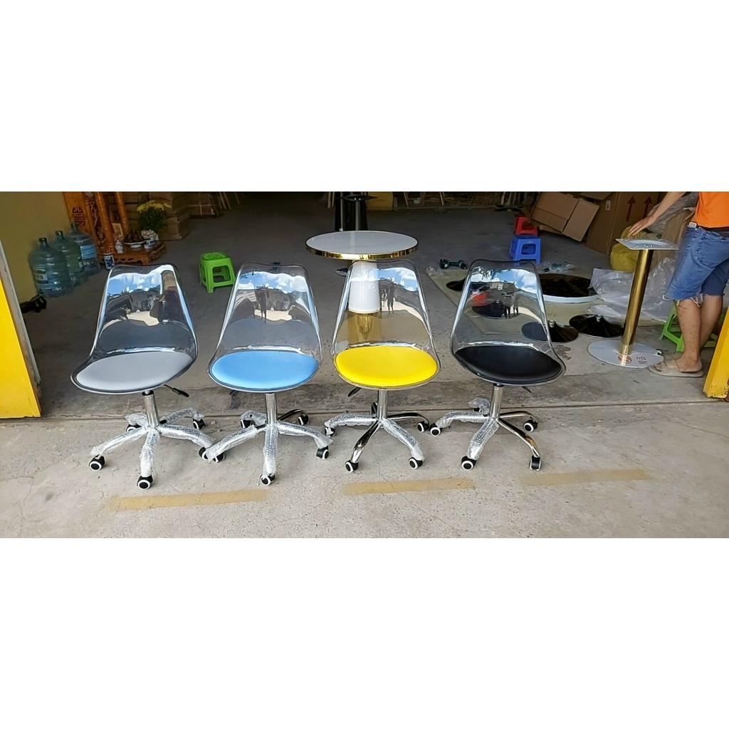 Ghế Xoay Nhựa Trong có nệm TM192X