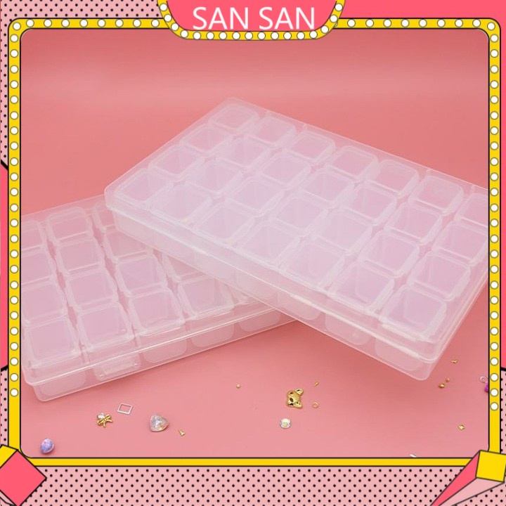 Hộp nhựa đựng nail , charm , đá , phụ kiện khay 28 ô