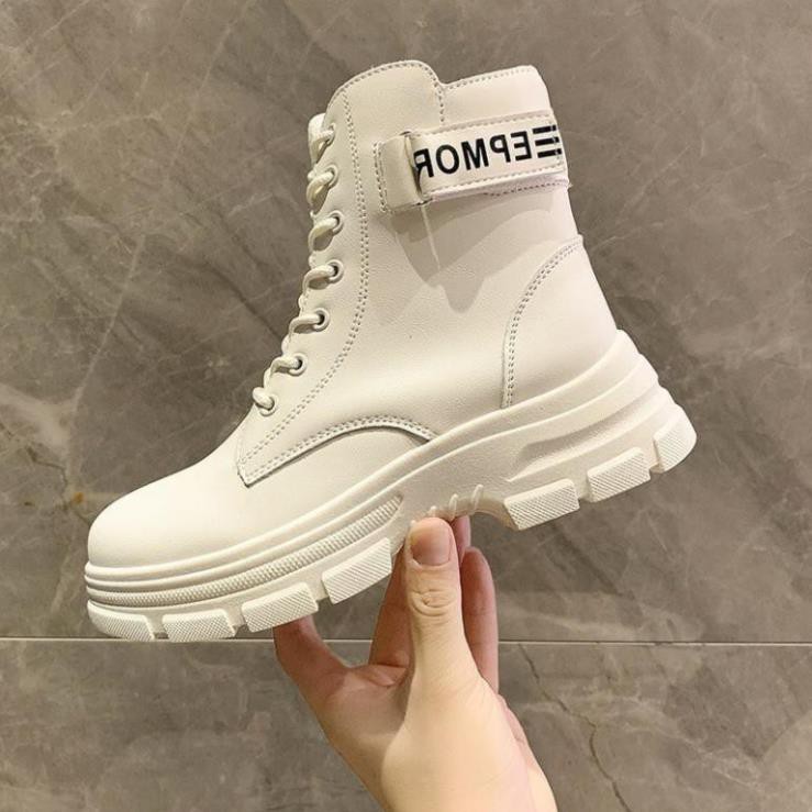 Giày Boots, Giày Boot Nữ Lót Lông Bên Trong Phối Viền Chữ Kèm Dây Buộc Phong Cách Trẻ Trung Năng Động, Thời Trang Hàn | BigBuy360 - bigbuy360.vn