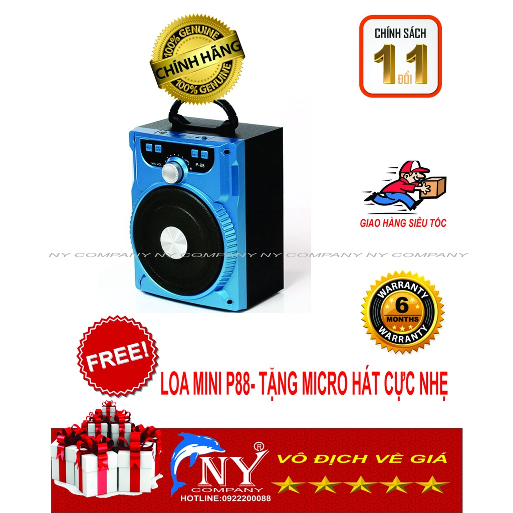 Loa bluetooth P88 siêu hay tặng kèm micro chính hãng