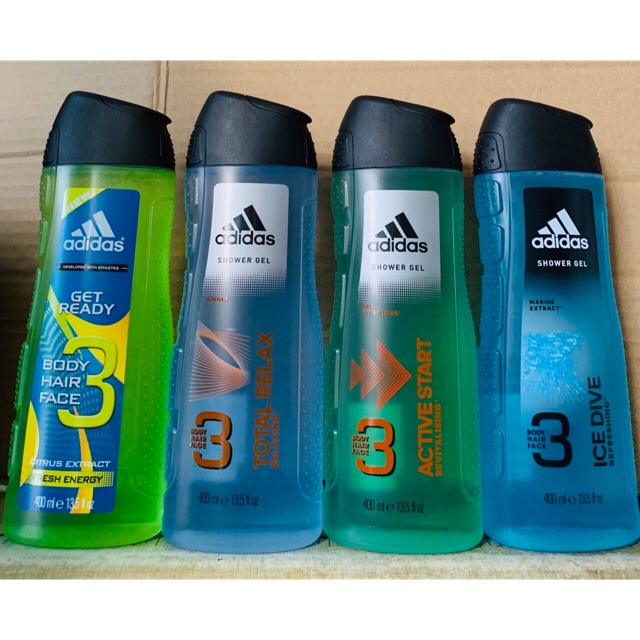 Sữa tắm gội, rửa mặt 3 in 1 Adidas Men 400 ml