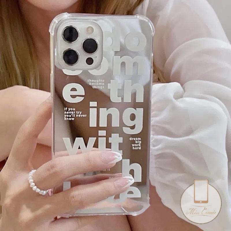 Ốp Điện Thoại Tráng Gương In Chữ Tiếng Anh Cho iPhone 7Plus 8Plus XR 11 Pro MAX 12 13 Pro MAX 7 8 Plus X XS MAX SE 2020