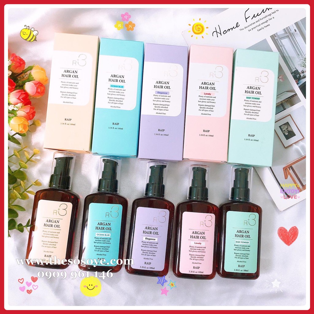 Dầu Dưỡng Tóc Óng Mượt Và Giúp Hồi Phục Tóc Hư Tổn Raip R3 Argan Hair Oil 100ml