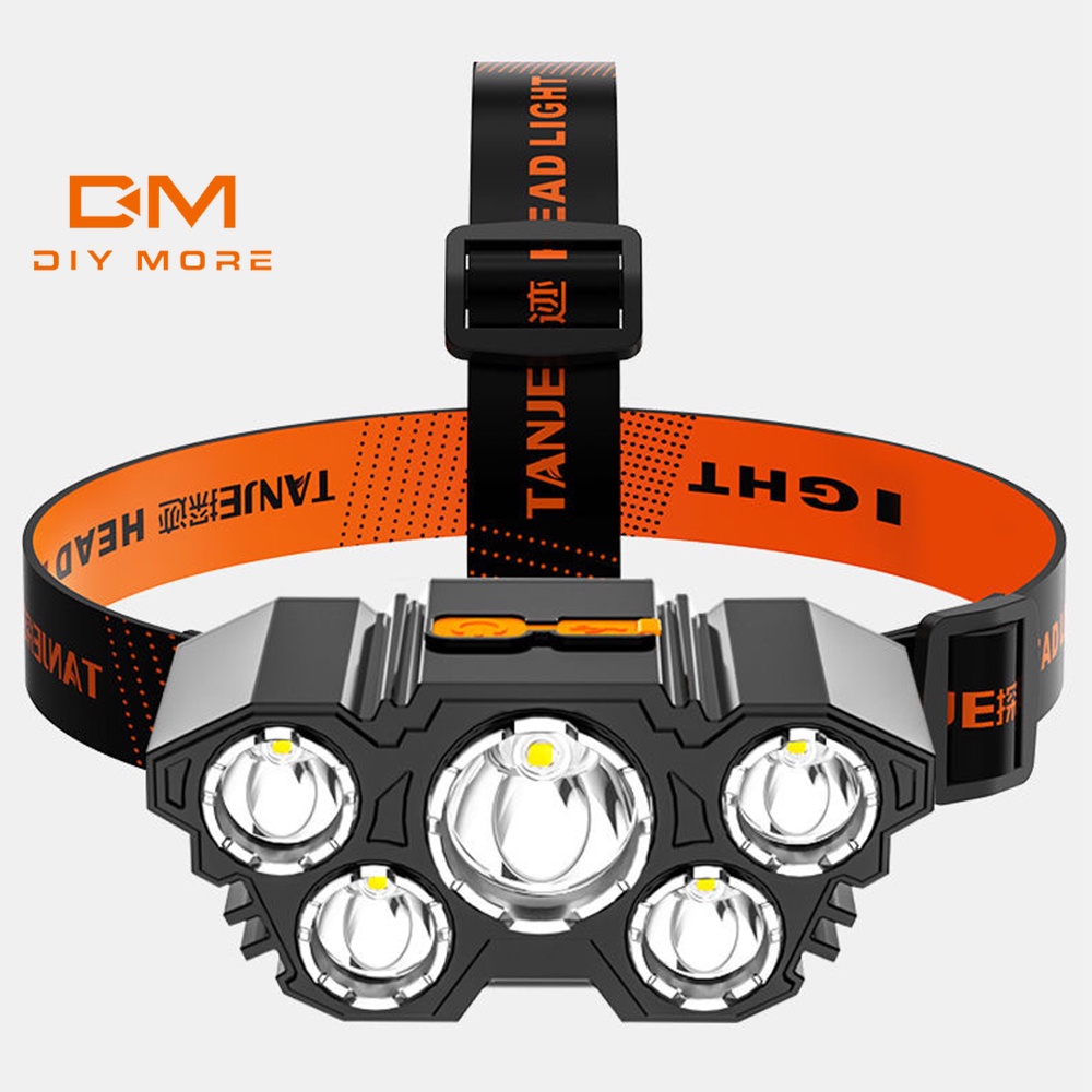 Đèn pha LED DIYMORE chống thấm nước có thể sạc lại USB thích hợp cho cắm trại
