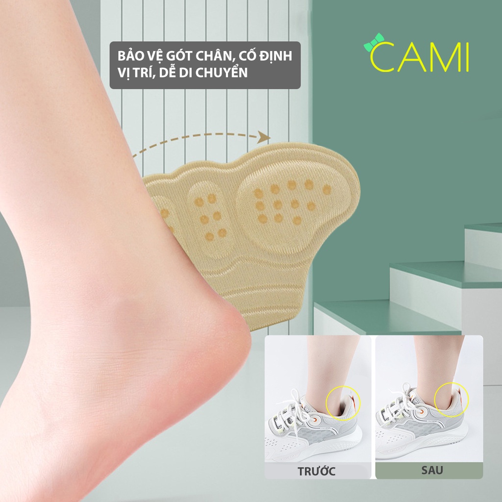 1 cặp lót giày giảm size bảo vệ gót chân, hạt silicone tăng độ bám - Cami - CMPK275