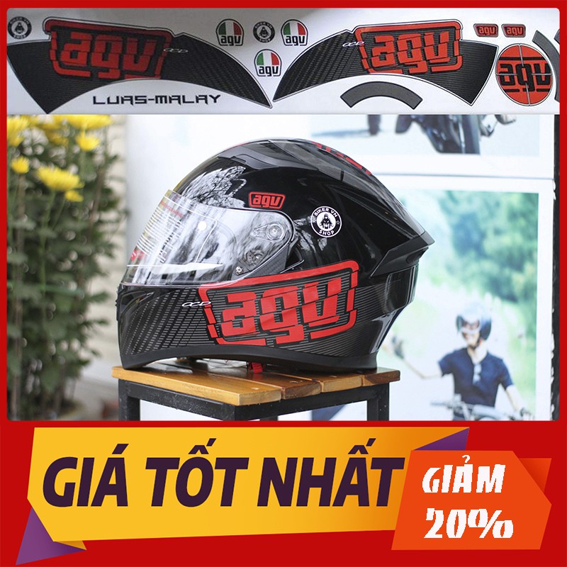 Tem decal dán mũ bảo hiểm Fullface AGV