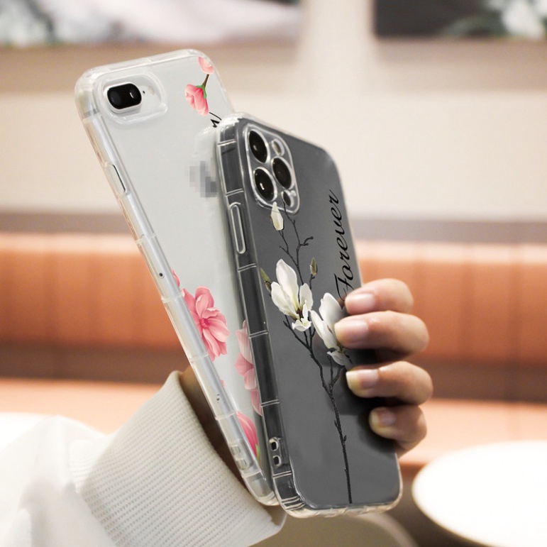 Ốp lưng iphone 6, 6s plus, 7 8 Plus, X, XS, XR, XSMAX, 11, 12, 13 PROMAX TRONG SUỐT HOA CỰC ĐẸP PKVN