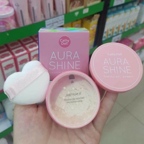 Phấn phủ trong suốt sáng da Cathy Doll Aura Shine Translucent Powder 4.5g