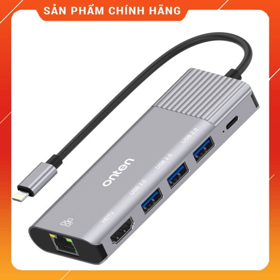 Cáp chuyển Lightning to HDMI, USB 2.0, Lan hỗ trợ sạc Onten 79591 - Hàng Chính Hãng