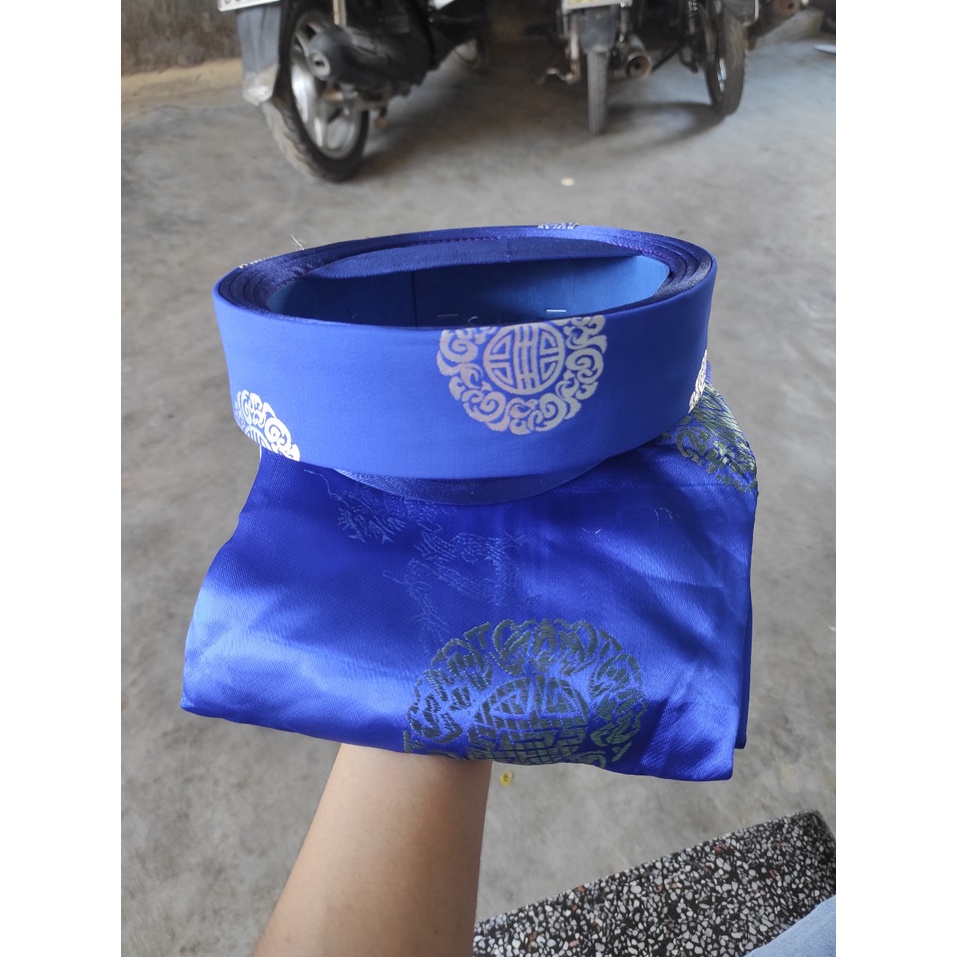 Áo dài nam truyền thống lụa Thái Tuấn, kèm mấn đội đầu