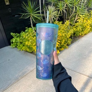  STARBUCKS US  - LY NHỰA SPRING GREEN IRIDESCENT CORE GRANDE  VENTI COLD CUP 