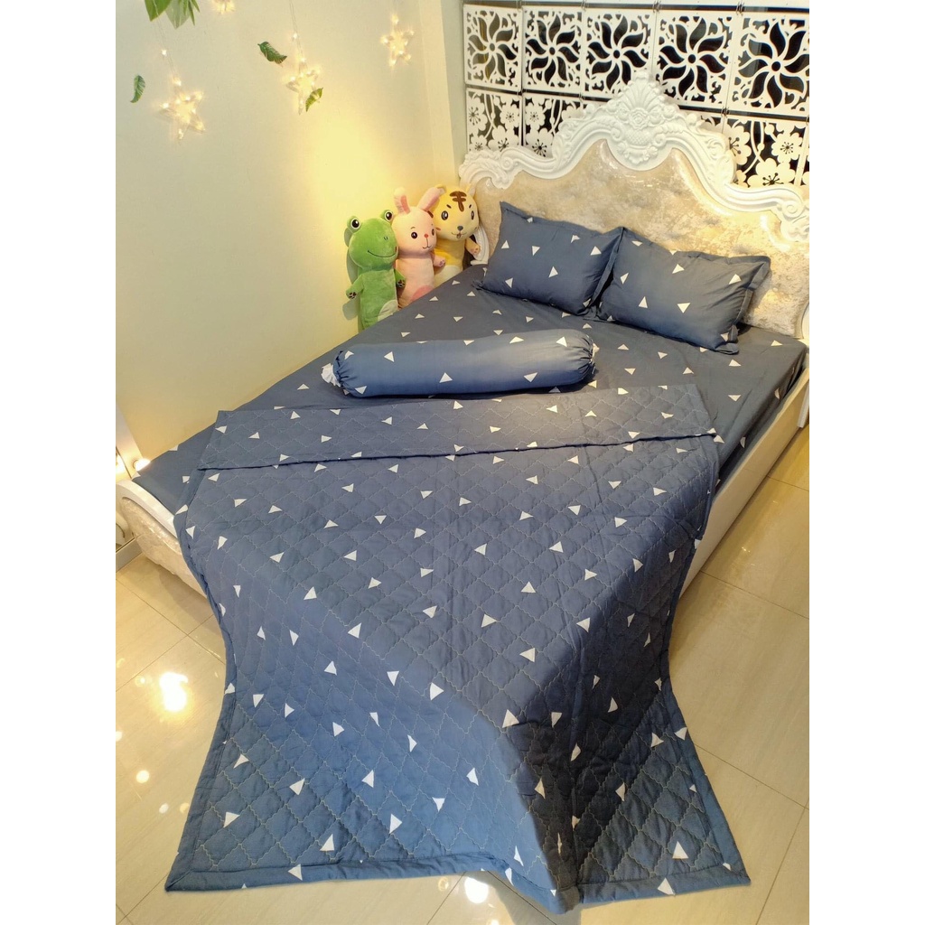 Bộ chăn ga tam giác ghi 1m6x2m