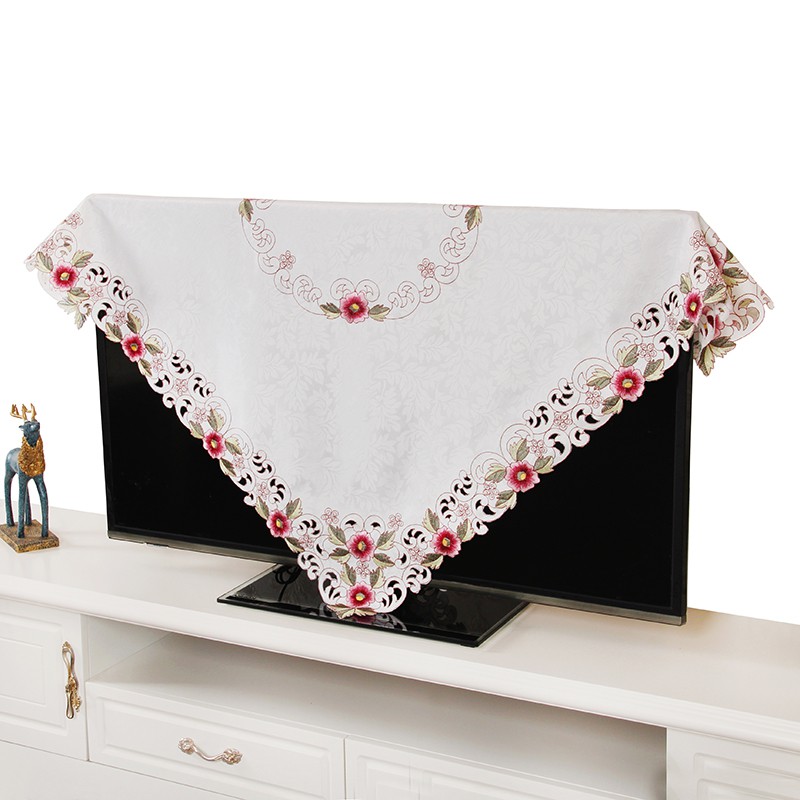 [High quality]TV towel cloth cover cloth LCD 55 inch 50 42 65 inch TV cover dust cover lace European style