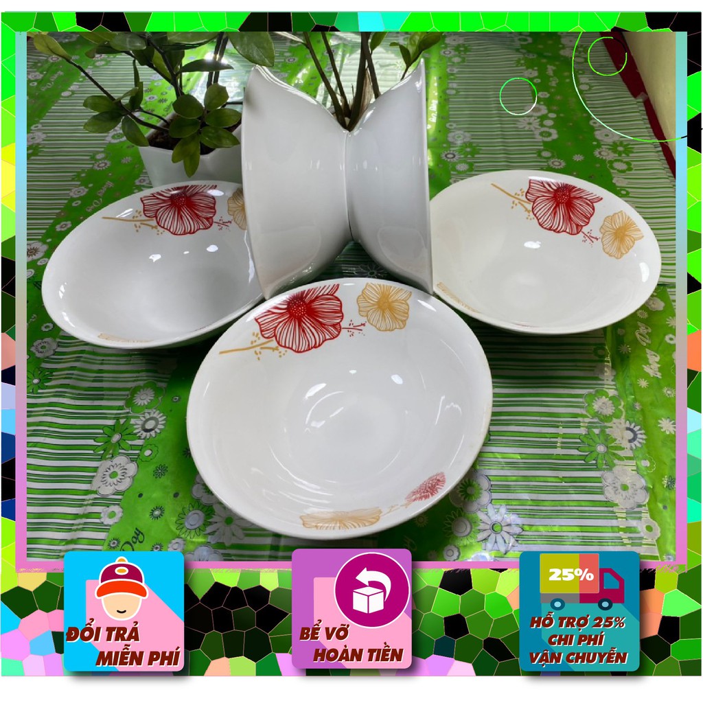 COMBO 5 Sản phẩm, Tô sứ loe cao cấp Bát Bảo họa tiết thu vàng , bền – đẹp – rẻ, Since_1977