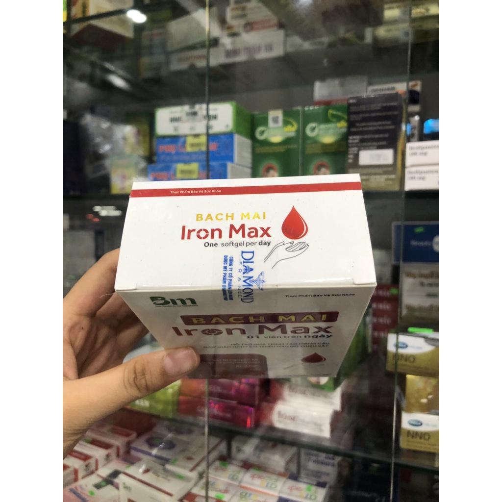 [KÈM QUÀ] Viên bổ máu Iron Max Bạch Mai –Giúp bổ sung sắt, acid folic cho phụ nữ mang thai và cho con bú, ngừa thiếu máu