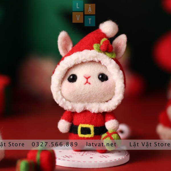 [NOEL] Bộ len chọc làm quà Giáng Sinh đơn giản - Có hướng dẫn và video - Needle felting Christmas Gift