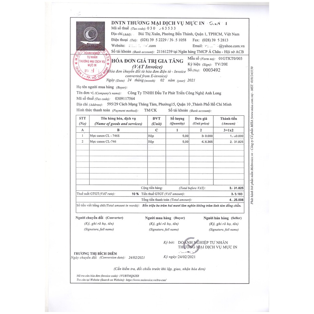 Mực in phun Canon CL - 746 dùng cho máy in MG2470/ MG2570/ iP2870/ TS207 - Hàng Chính Hãng