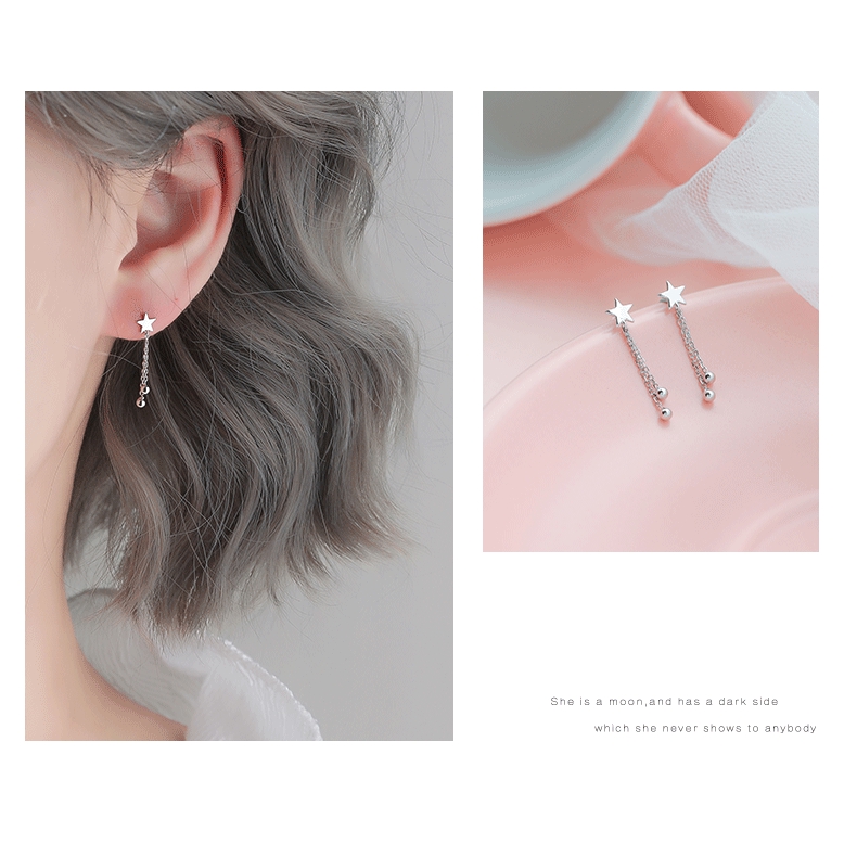 Bông Tai Mạ Bạc 925 Hình Trái Tim Đính Đá zircon Đơn Giản Thời Trang Cho Nữ