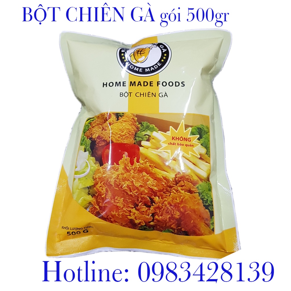 Bột chiên gà HMFOODS, Bột chiên gà giòn kfc gói 500 gr (Mua 1kg bột được tặng gia vị ươp 5kg Gà)