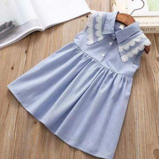Váy xòe phối ren bé gái