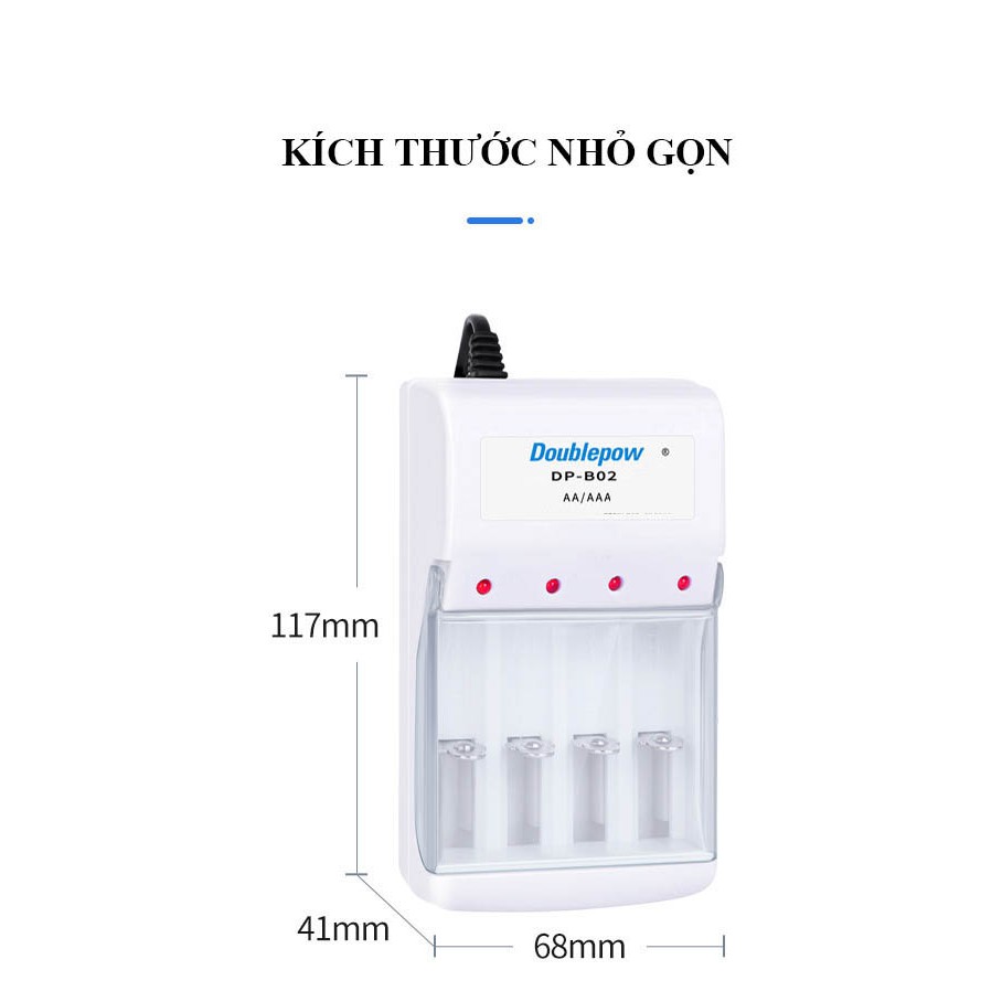 Bộ 4 Pin Tiểu Sạc AA 1200mAh + Sạc Pin