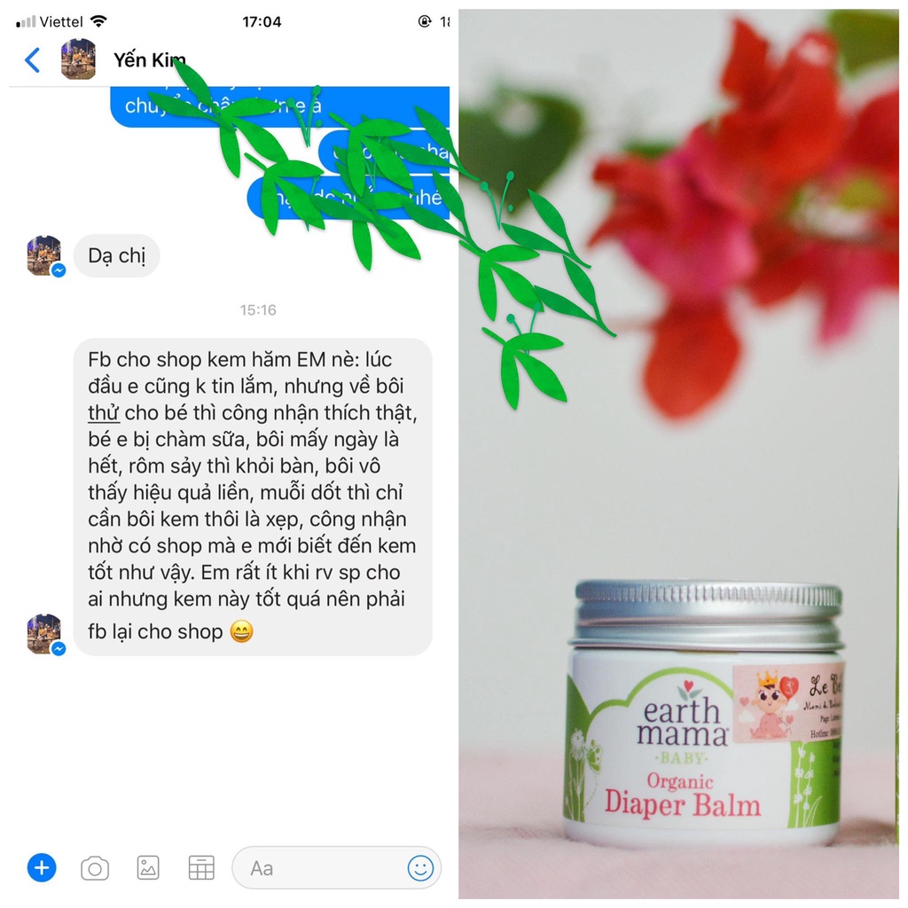 Kem hăm cho bé từ sơ sinh Earth Mama Diaper