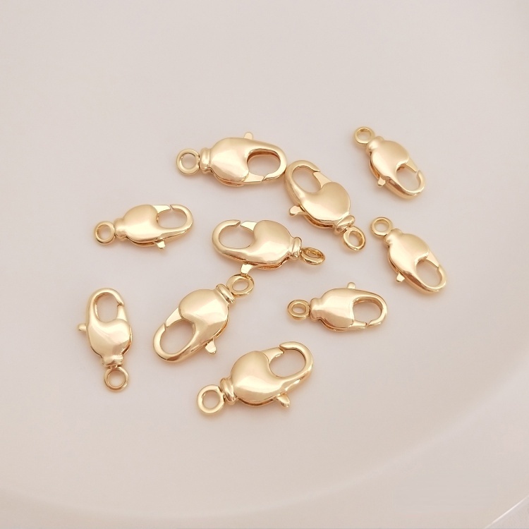 Khóa Kẹp Xoay Vòng Tay/Dây Chuyền Bằng Đồng 14K Màu Vàng Đồng Kiểu Hàn Quốc