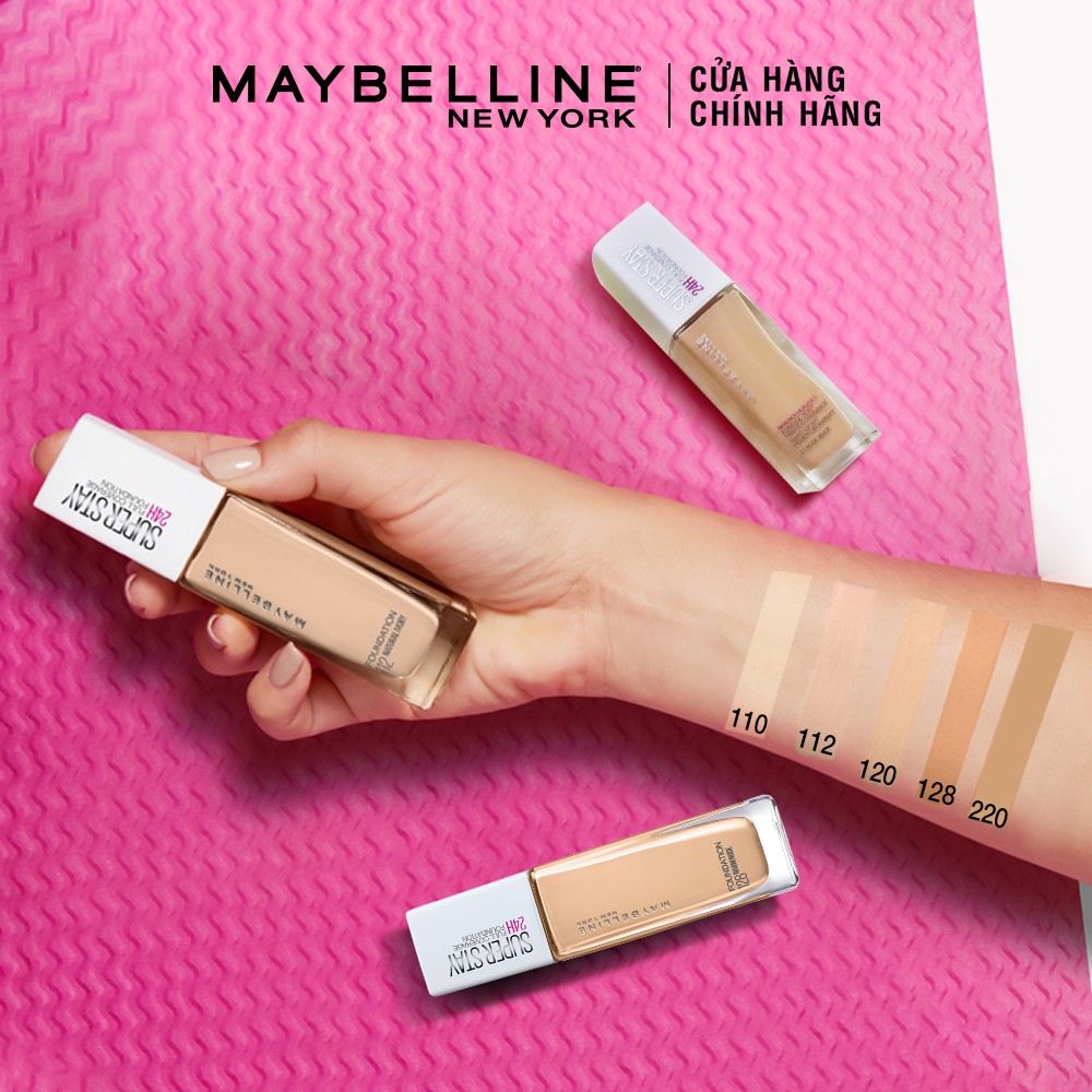 Kem Nền SuperStay Maybelline New York 24h Lâu Trôi Che Phủ Cao Full Coverage Foundation 30ml HALOMI