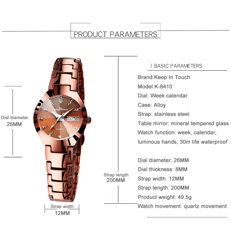 Đồng Hồ Quartz Chống Thấm Nước Kiểu Dáng Sang Trọng Thời Trang 2022