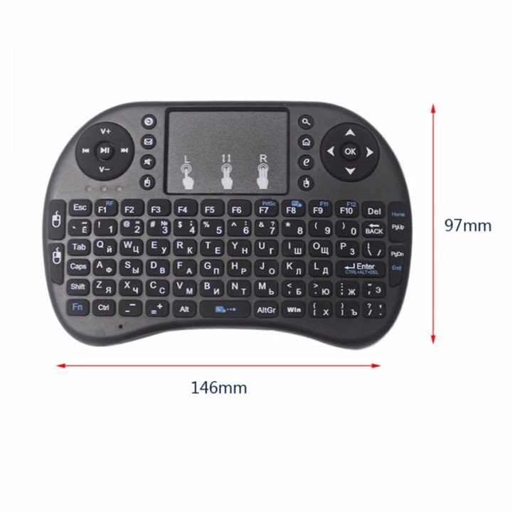 Bàn phím không dây mini keyboard kiên chuột cảm ứng đa năng wireless