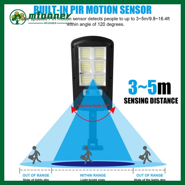 Đèn Led 240 SMD Gắn Tường Cảm Biến Chuyển Động Sử Dụng Năng Lượng Mặt Trời Chống Nước Ip67 Kèm Điều Khiển Từ Xa