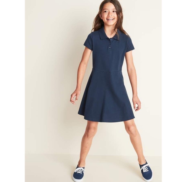 Váy Polo Bé Gái Xanh Than