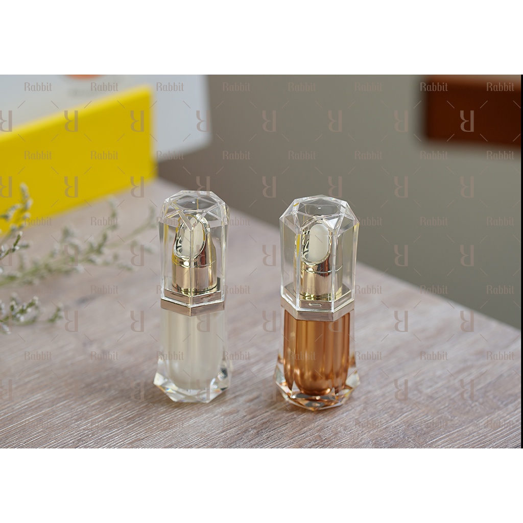 Chai lọ đựng tinh dầu, serum cao cấp kiểu lục giác màu trắng,nâu Rabbit Lab 10ml