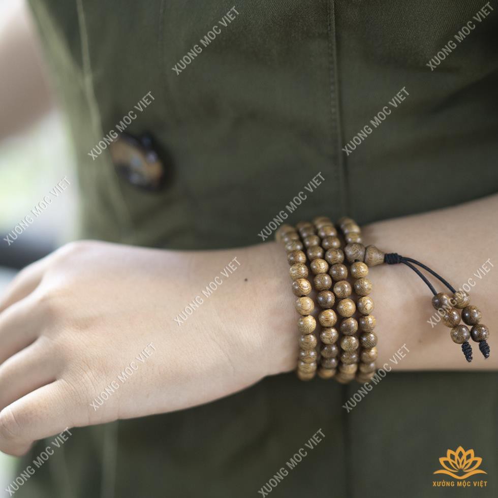 Vòng tay trầm hương, Vòng tay phong thủy -  Trầm tốc lào tự nhiên, Chuỗi tràng 12, 15, 17, 108 hạt .