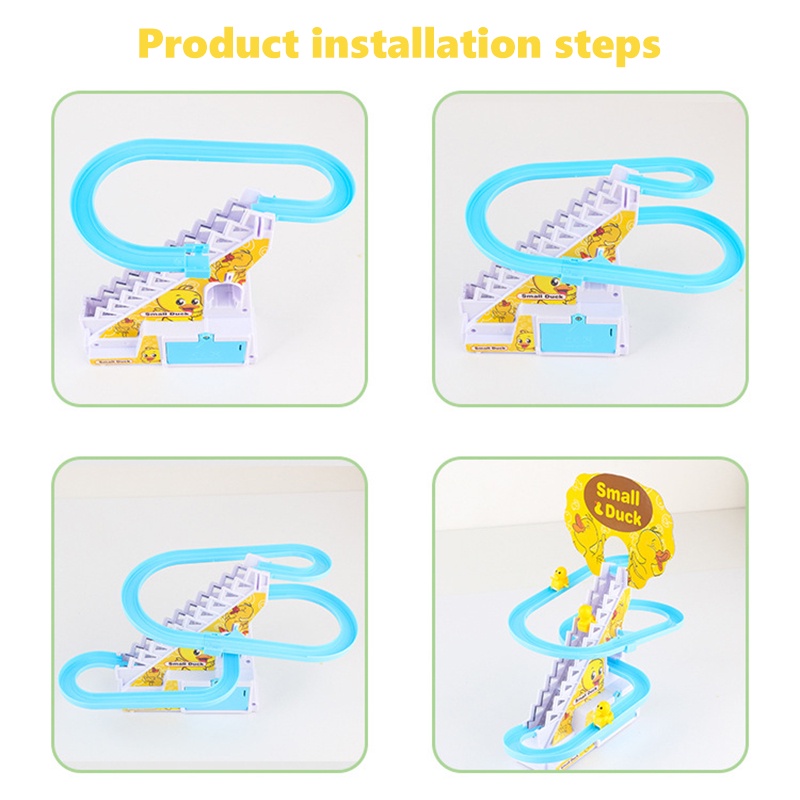 Bộ đồ chơi vịt peppa leo cầu thang ZHAN QI TOYS có nhạc và đèn vui nhộn cho trẻ em