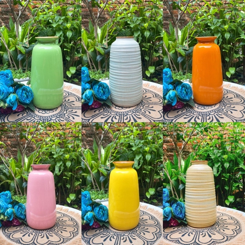 Lọ hoa Sắc màu - Gốm Sứ Bát Tràng - Dùng Cho Trang Trí Nội Thất - Gốm hoa - Văn Phòng