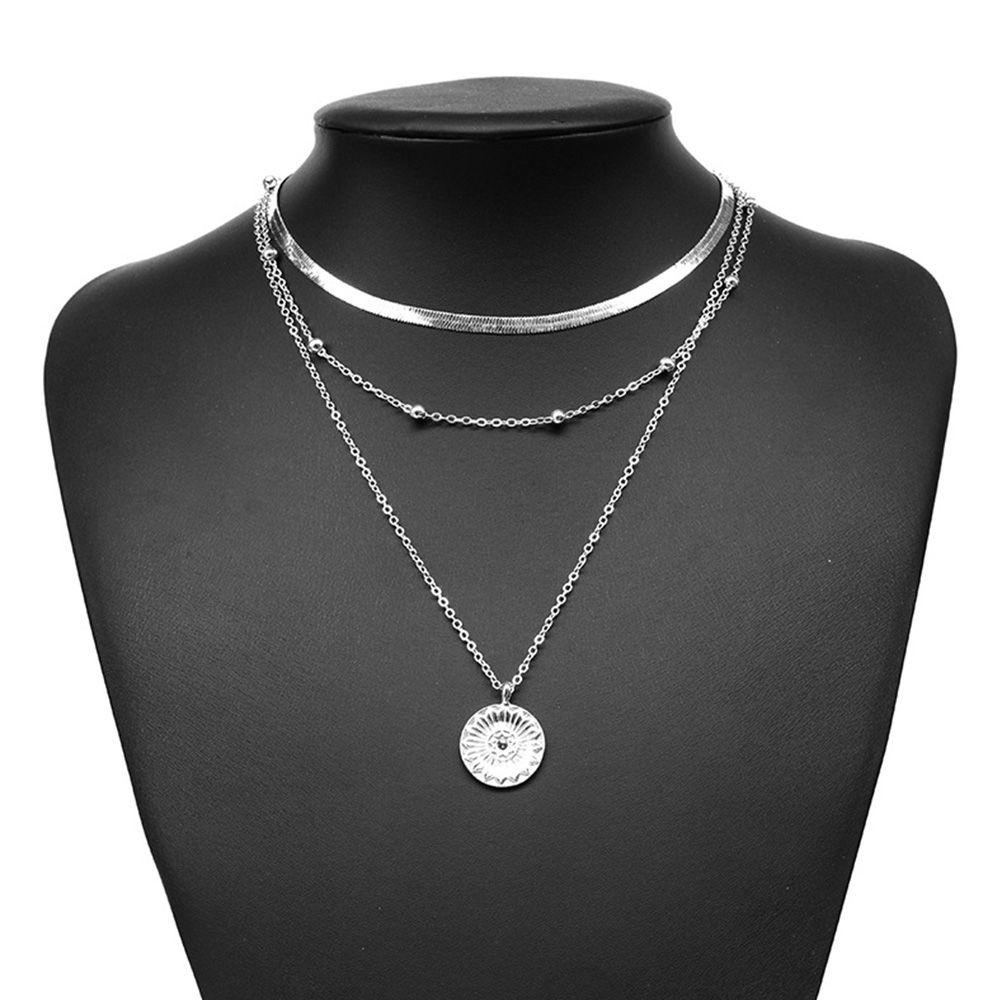 AROMA Vòng cổ Nhiều Lớp Bằng Kim Loại Thời Trang